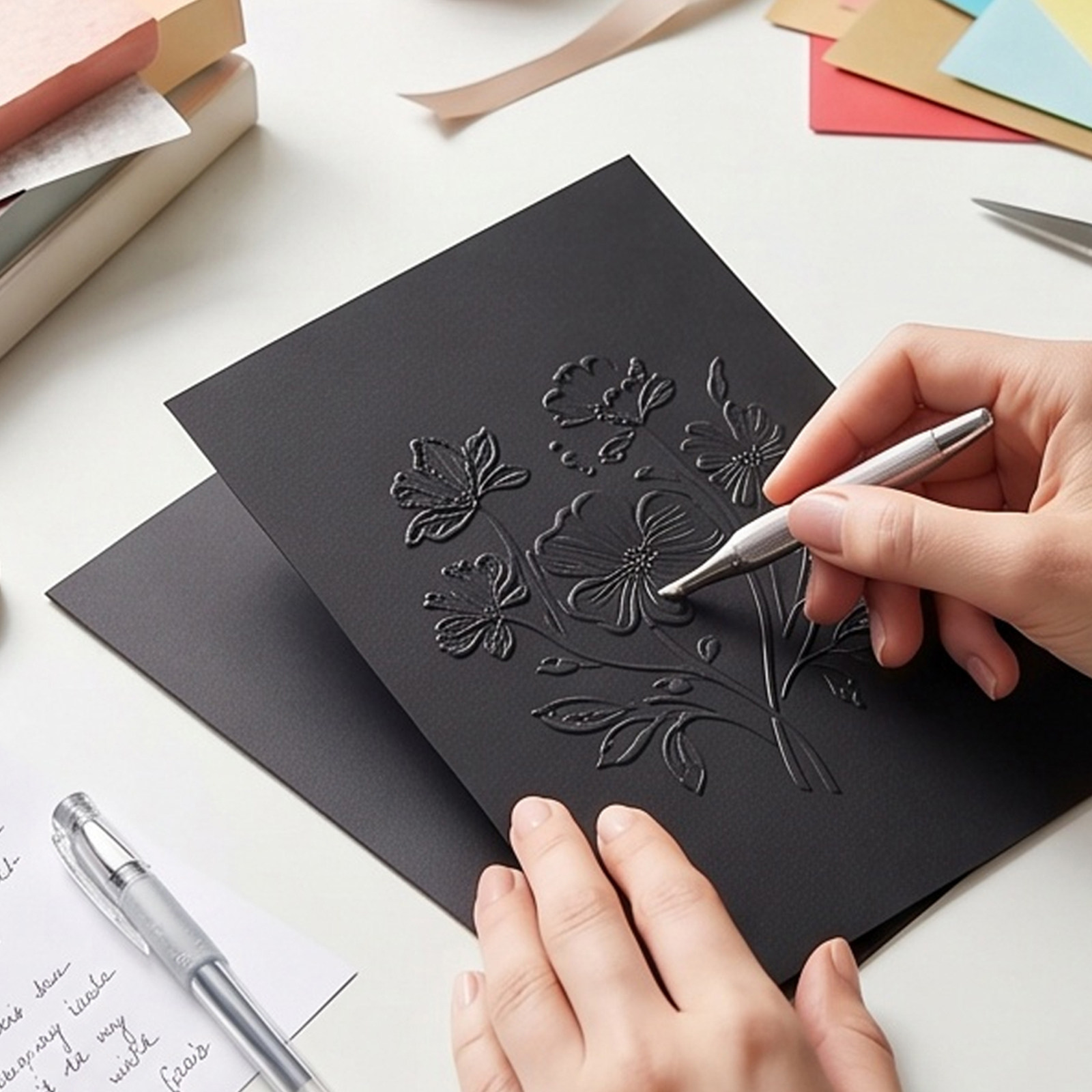 Papercraft Supply Invitation - 60매 검정색 두꺼운 카드지 A4 사이즈,