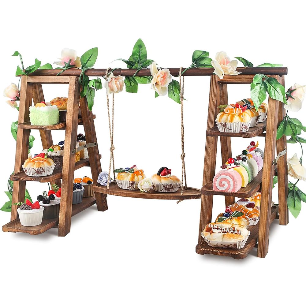 Cupcake Stand Tier - 3단 컵케이크 스탠드(스윙형, 하단 장식, 탈부착