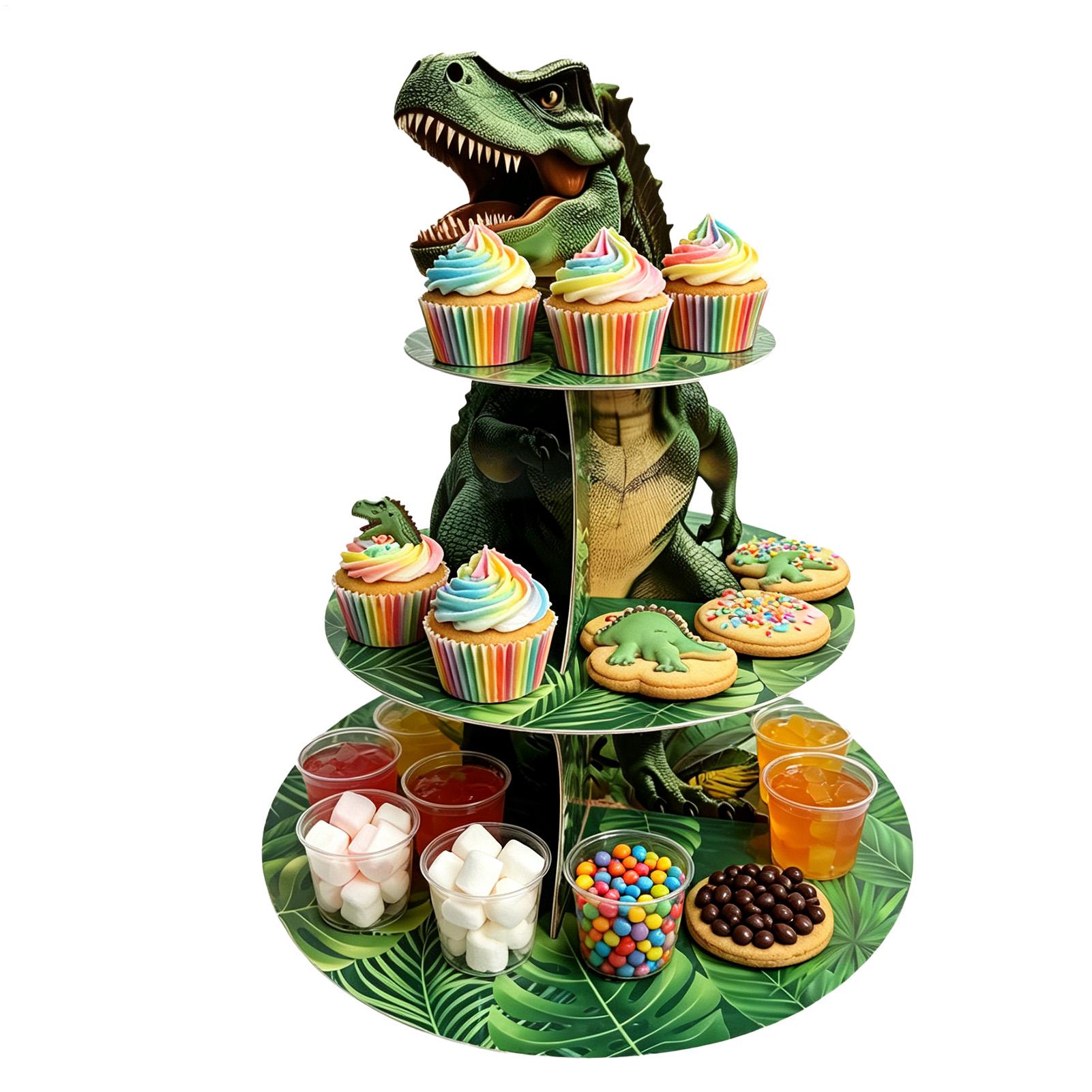 3단 공룡 모양 컵케이크 스탠드 디스플레이 홀더 트레이 - Cupcake Stand Tier 리뷰 및 가격