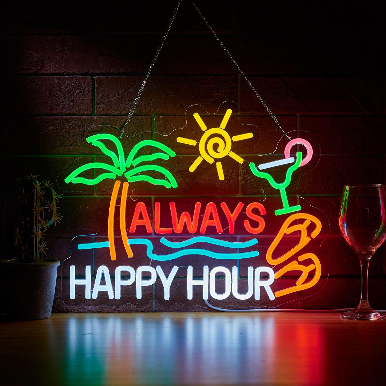 올웨이즈 해피 아워 맥주 바 네온사인 벽 장식용 디머블 - Neon Sign Party 리뷰 및 가격