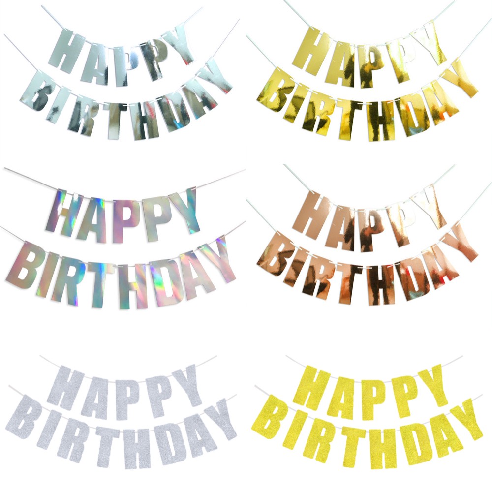 생일 축하 배너 골드 실버 생일 매달려 플래그 페넌트  - Party Banner Gold 리뷰 및 가격