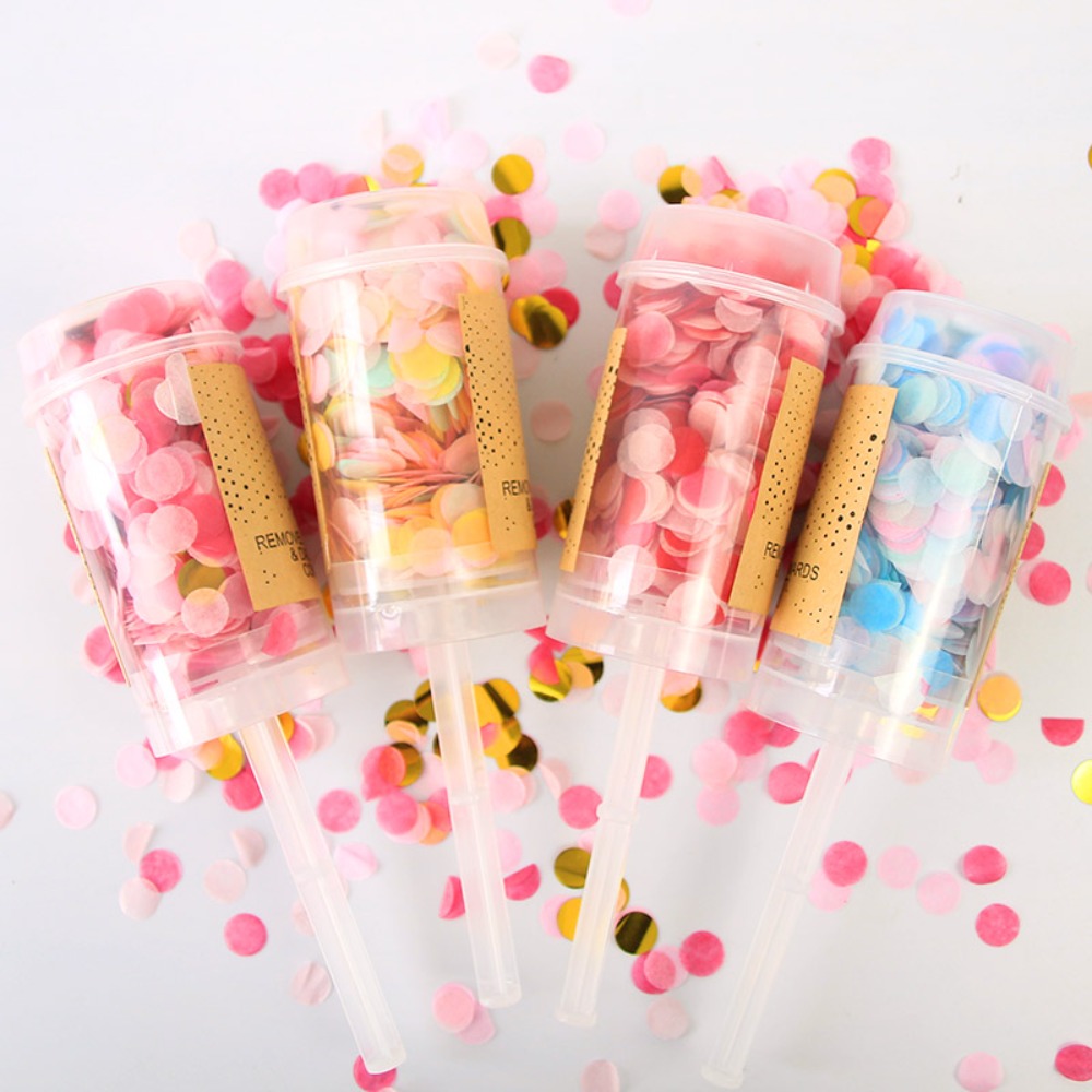 원형 푸시 업 색종이 포퍼, 폭발 색종이 포퍼, 신부  - Confetti Cannon Tube 리뷰 및 가격