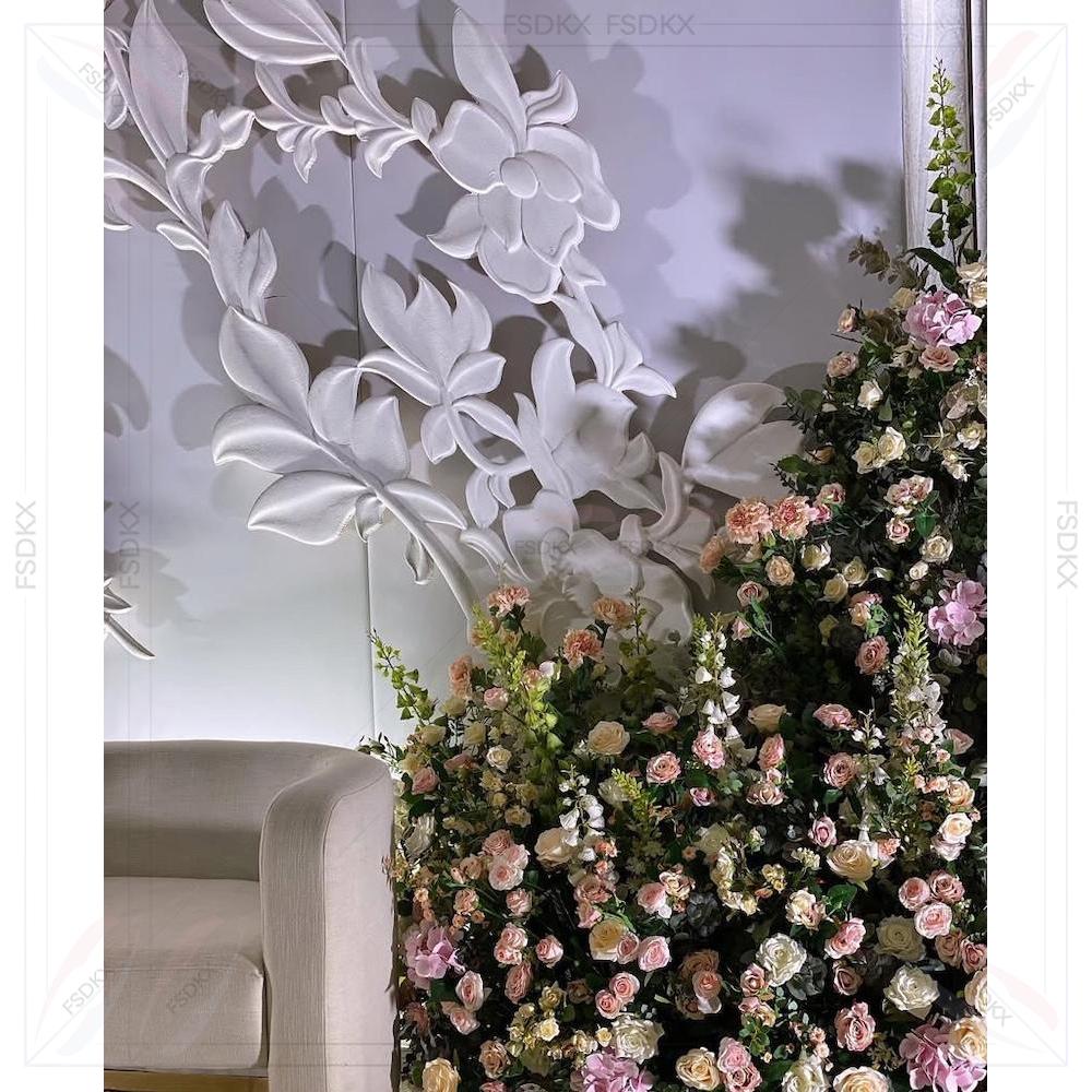 웨딩 공급업체 화이트 아치 배경 3D 인조 꽃 배경 아 - Party Event Supplier 리뷰 및 가격