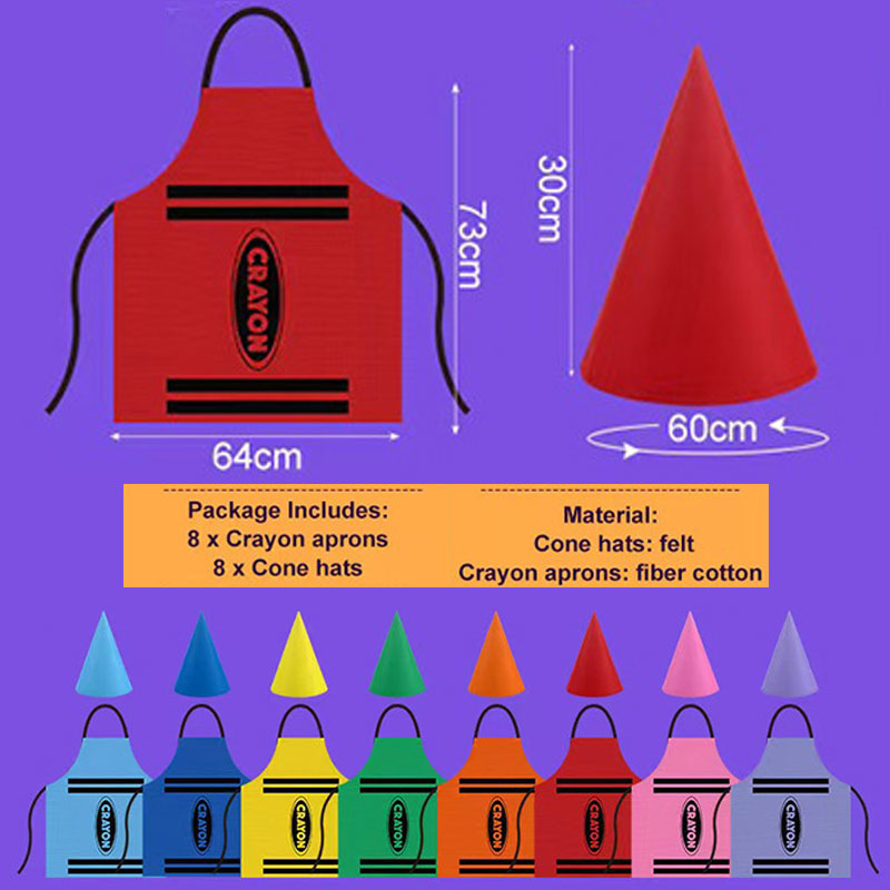 알록달록한 크레용 테마 노움 세트 - 어린이 생일 파티 - Party Hat Cone 리뷰 및 가격