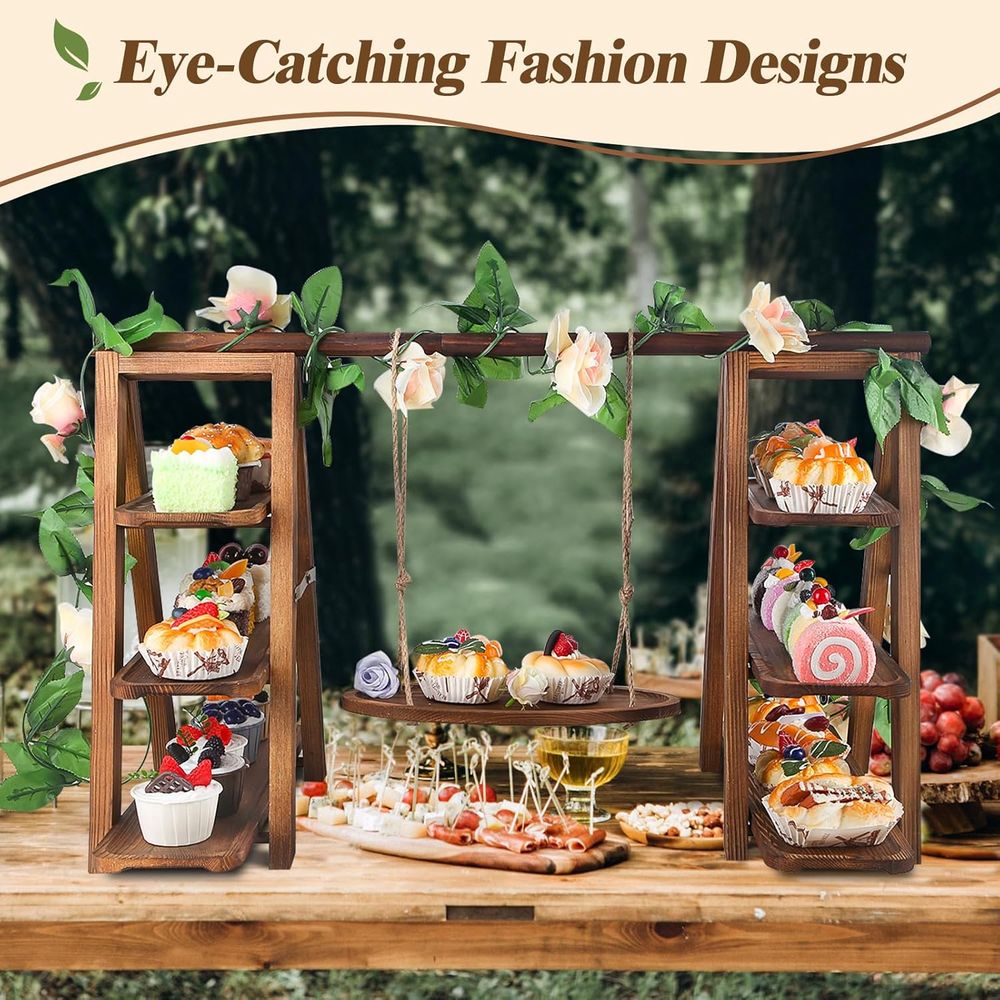3단 컵케이크 스탠드(스윙형, 하단 장식, 탈부착 트레 - Cupcake Stand Tier 리뷰 및 가격